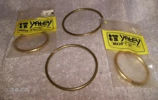 4 PC GOLD METAL RINGS (2) 3" & (2) 2" HEAVY DUTY BY YALEY MACRAME CRAFTS NEW