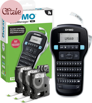 Labelmanager 160 Portable Label Maker Bundle, Easy-To-Use, One-Touch Smart Keys,