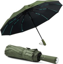 Automatic Folding Travel Umbrella Double Ribs Large UPF 50 UV Protection Design