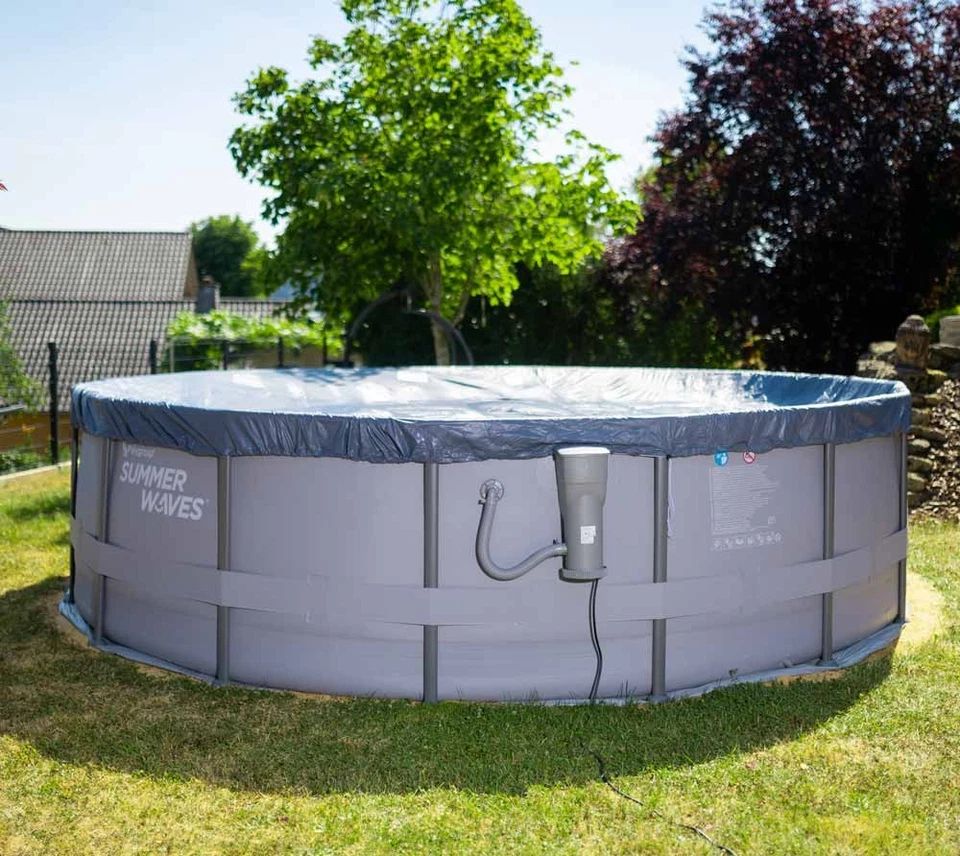 Aufstellpool Pool Schwimmbad Framepool Set grau rund Summer Waves 488x122cm - Bild 3 von 4
