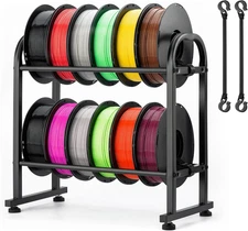 3D Printer Filament Storage Rack，2 Tiers Metal Filament Rack,Holds 12 Rolls of 1