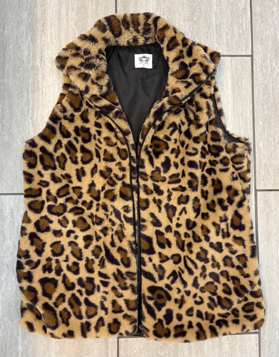 leopard faux fur vest products for sale | eBay