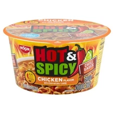 (6 pack) Nissin Foods Hot & Spicy Ramen Noodle Soup, Chicken Flavor