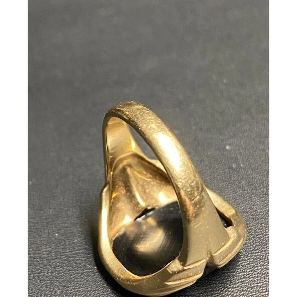 ANILLO HOMBRE ÓNIX AMARILLO Y DIAMANTE SELLO ORO TALLA 9.5 CIELO Foto 4 de 4