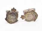 Vintage Royal Hong Kong Police Sterling Silver Cufflinks 10g Crown Crest Pair