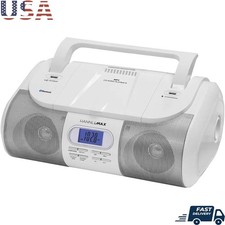 Portable CD MP3 Player Bluetooth FM Radio USB AUX Dual Power Stereo Speaker