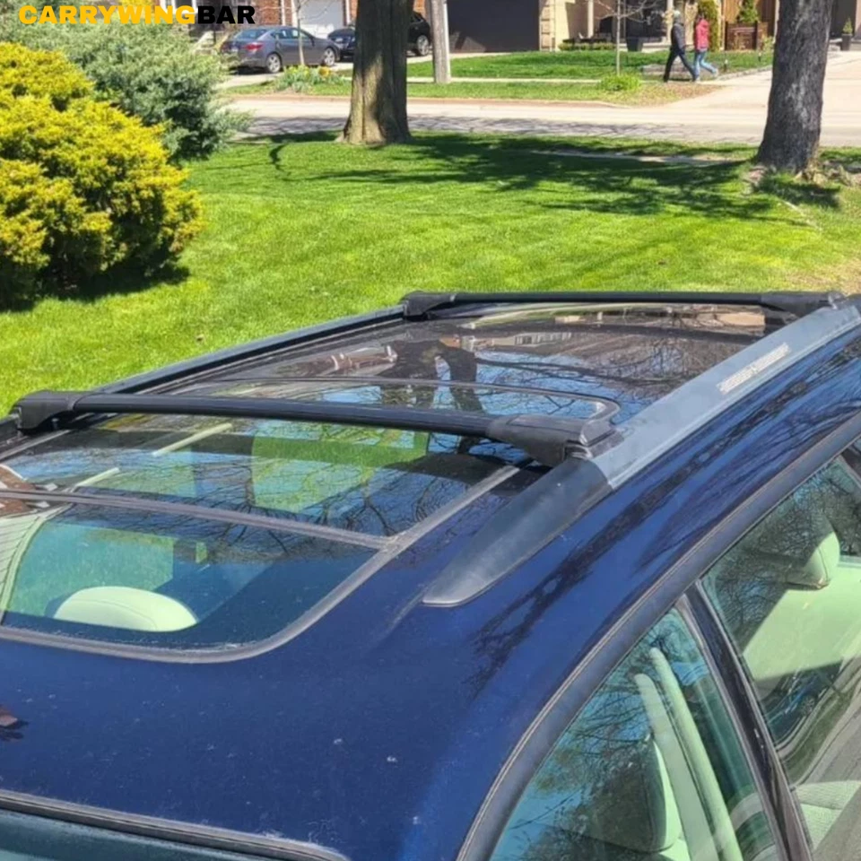 Fits Subaru Legacy Outback 2006-2009 Flush Roof Racks CrossBars Black Color - Image 4 of 4