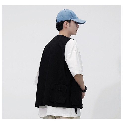 Gilet cargo uomo multitasche smanicato gilet giacca gilet estivo top sottile - Foto 10 di 15