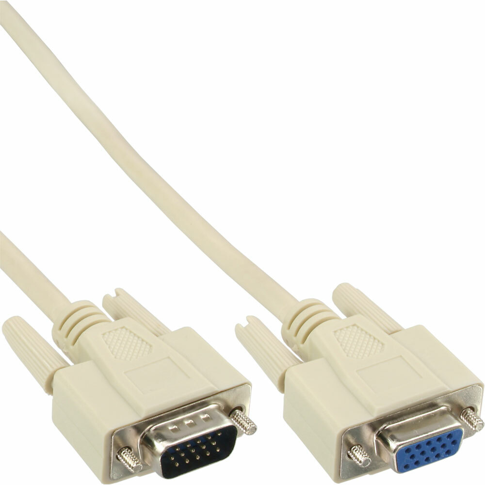 INL InLine® Cavo VGA 15poli HD maschio / femmina, 2m, beige