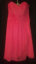 David's Bridal Short Chiffon Bridesmaid Dress Style F14847 Punch Size 2