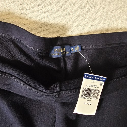 Polo Ralph Lauren Riding Leggings Women's XL Equestrian Faux Leather Patch Navy - Picture 2 of 10