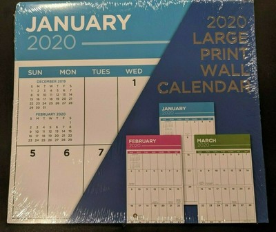 new 2020 large print 16 month wall calendar 12 quot x 22 quot open 2020 12 month calendar printable