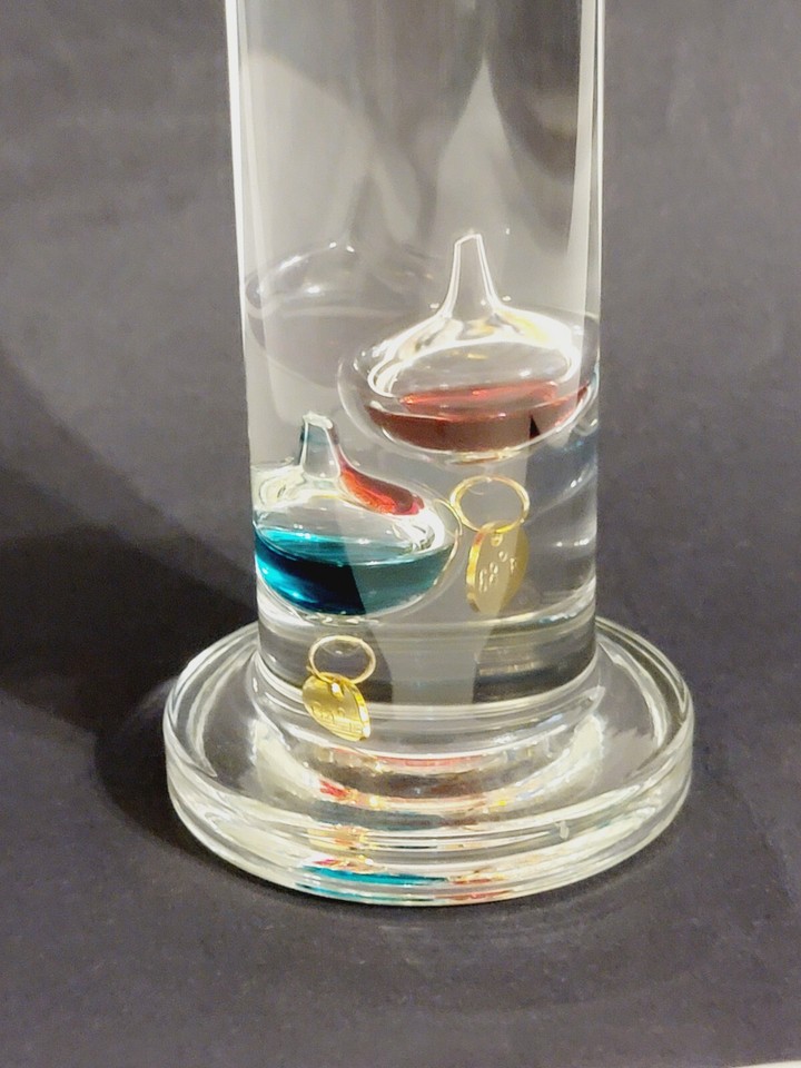 Pfizer Galileo Glass Thermometer 14.5" Tall MultiColored Spheres