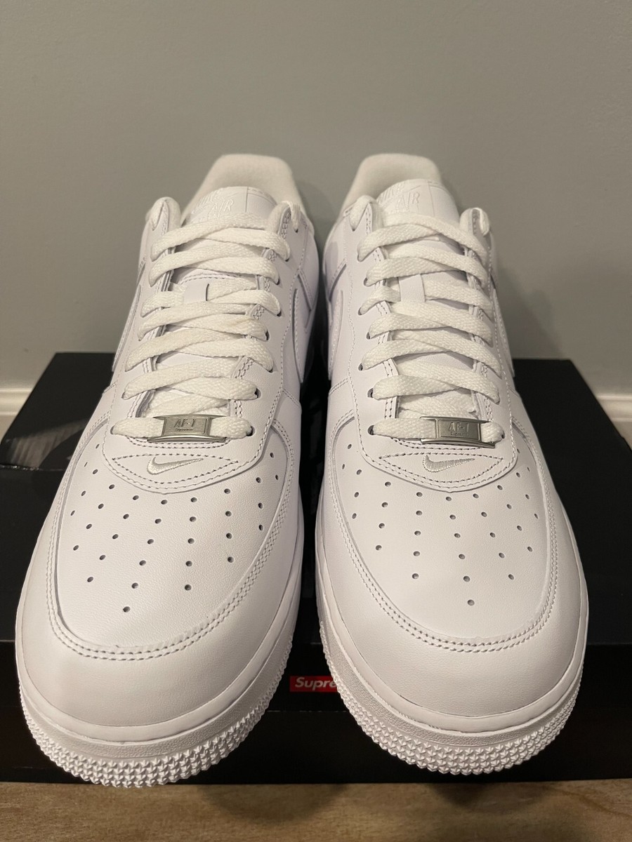 Nike Air Force 1 Low Supreme White - Size 12 / 13 (Damaged Nike Air Force 1 Low Supreme White - Size 12 / 13 (Damaged
