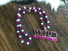 Mardi Gras "WILD PARTY GIRLS" Beaded Fun Necklace