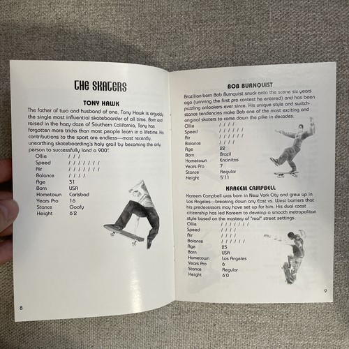 Tony Hawk's Pro Skater Nintendo 64 N64 Instruction Manual Booklet NUS-NTFE-USA - Picture 6 of 15