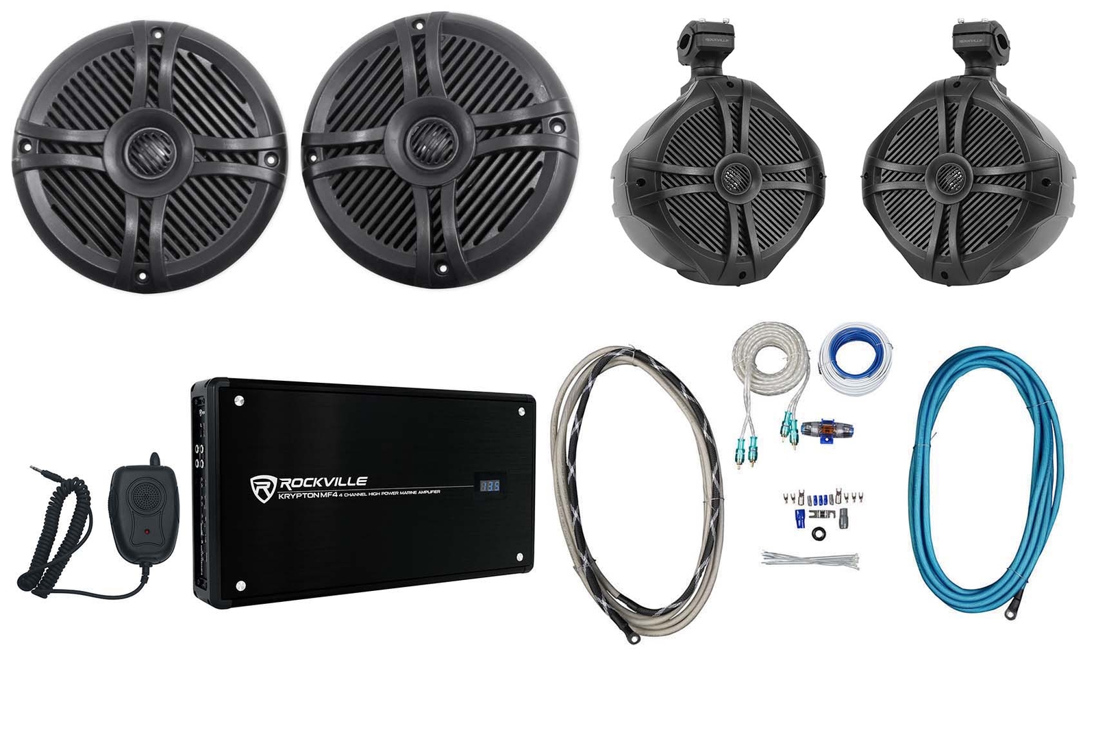 2 Морские лодочные колонки Rockville RMSTS65B 65 2 8 вейкбордов Усилитель Комплект проводов