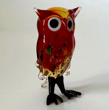 New Collection Murano Glass, Handcrafted Unique Owl Figurine, Size 1, Glass Art