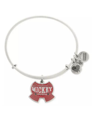 Disney Parks Alex And Ani Mickey Mouse Shorts Silver Bangle Bracelet NEW