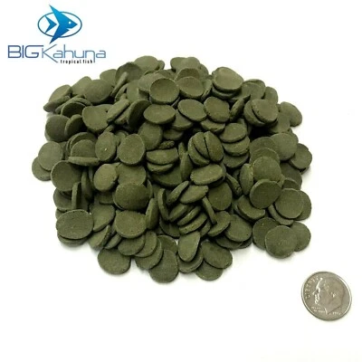 BIG KAHUNA 2 LB SINKING SPIRULINA ALGAE WAFERS TROPICAL FISH FOOD - 12 mm - 1/2"