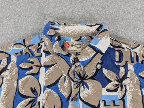 Hilo Hattie Shirt Mens XXL Hawaiian Original Island Aztec Floral Cotton Pocket - Picture 4 of 10