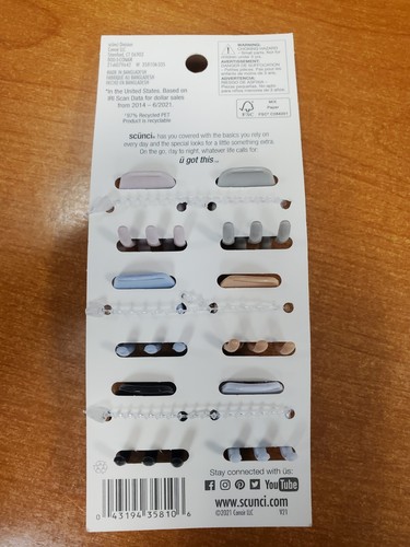 6 Packs of 6: Scunci Hair Claw Clips, Assorted Colors (8106) R9P5b - Picture 3 of 4
