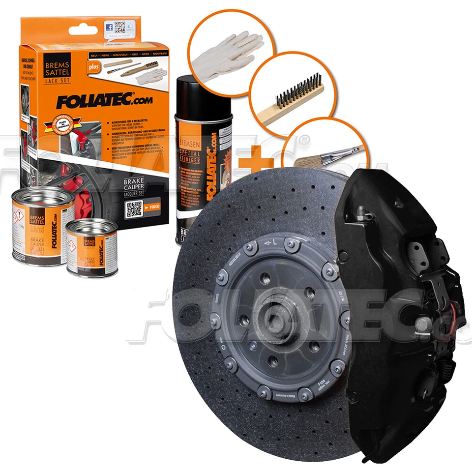 FOLIATEC Bremssattellack Schwarz Matt Bremssattelfarbe Bremssattel Motorlack