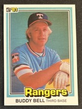 1981 Donruss Buddy Bell Baseball Card #145 Rangers 3B VG O/C