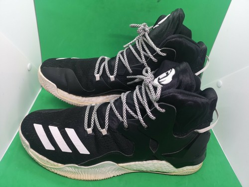 Adidas CLU600001 schwarz weiß Schnürbasketballschuhe Herren Größe 12,5 - Bild 4 von 12