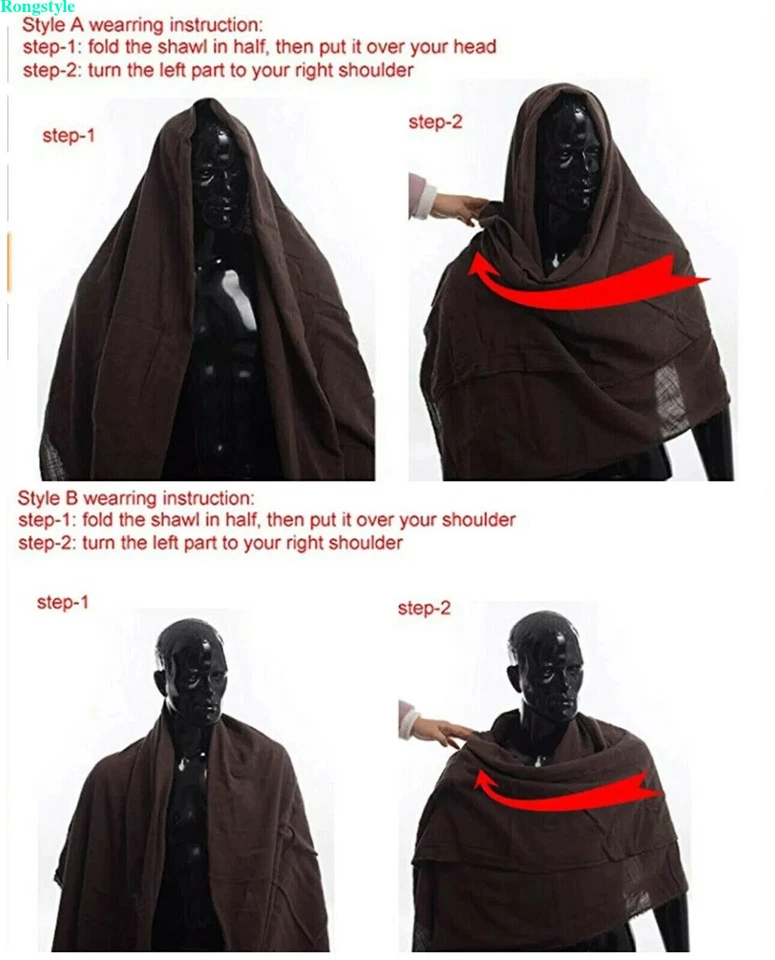 Mantón Medieval Hombres Renacimiento Chamán Elfo Ranger Capucha Pirata Cinturón Guerrero Faja Foto 2 de 4