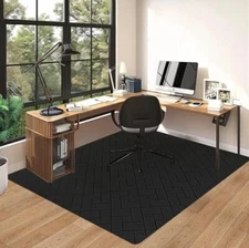 Gaming Chair Mat for Hard Floor, 75"x60" Large Computer 75x60 inches Black