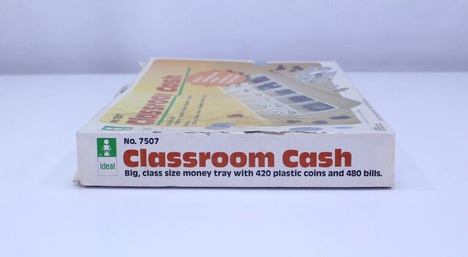 VTG Ideal 1987 Classroom Cash Educational Learning Game Toy Coins Paper Money - Image 4 of 4