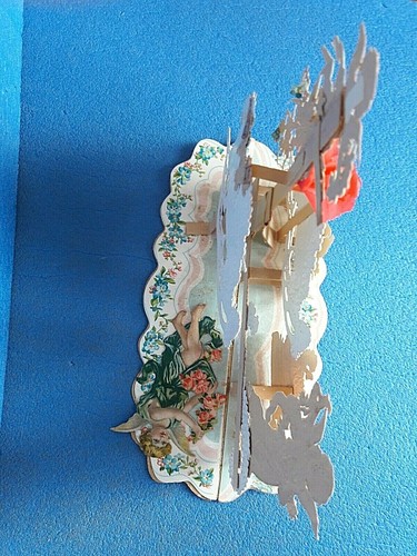 GRANDE BIGLIETTO AUGURALE TRIDIMENSIONALE POP UP 3D TESTE DEI CIGNI DA INCOLLARE - Picture 7 of 7