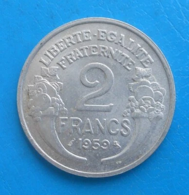 2 francs Morlon aluminium 1959 QUALITE ! - Photo 1/2