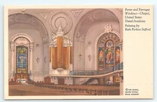 Postcard Porter and Farragut Window Chapel US Naval Academy