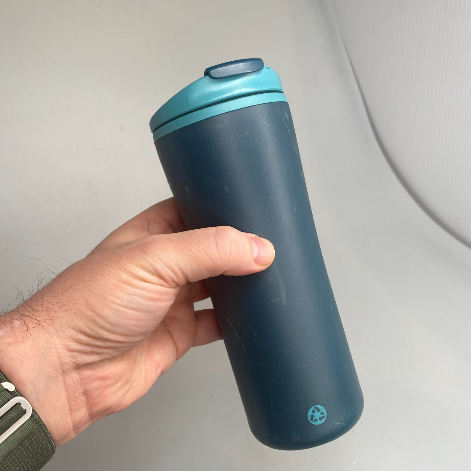 Aladdin eCycle Travel Mug Tumbler 16 oz. Flip Close Lid Teal Green