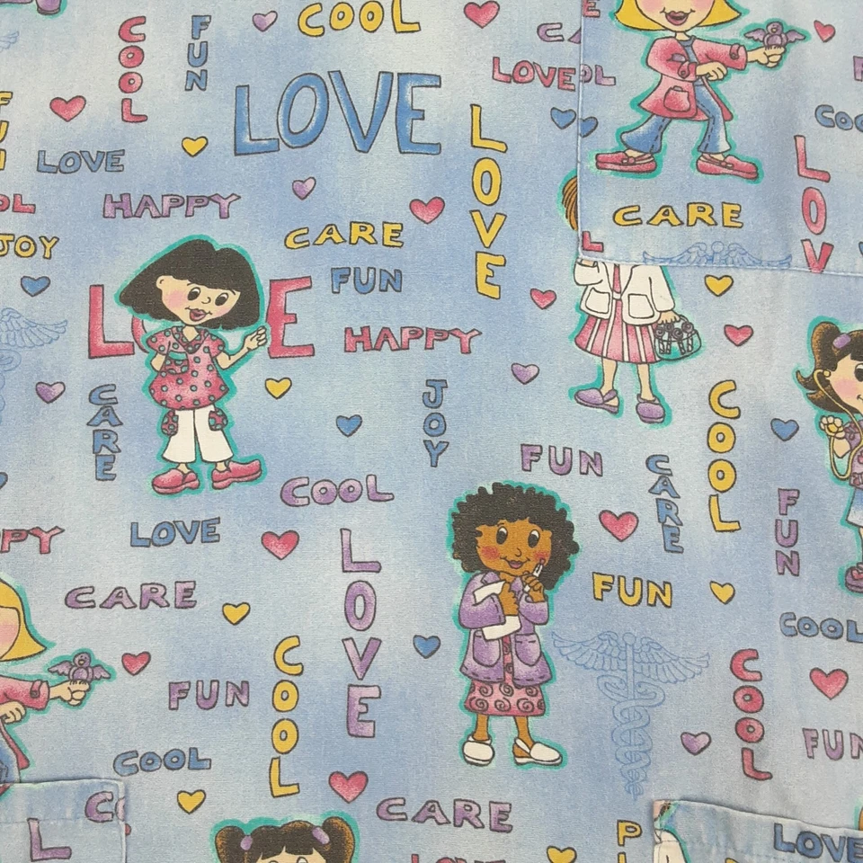 Simply Basic Scrub Top Adult Medium Blue Children Doctor Dentist Assistant Women - Image 4 of 4