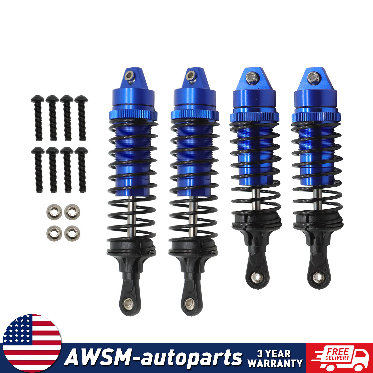 Front Rear Shocks 4X For Traxxas Slash 1/10 Rustler Stampede VXL 4x4 2WD 4WD XL5