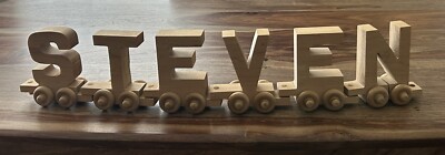 STEVEN Wooden Train Desk / Shelf Name Individual 3 1/2 Inch Wooden Letters