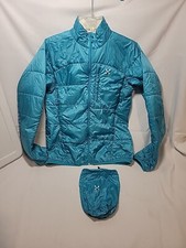 Haglofs Quad Fushion Packable Quilted Puffer Jacket Teal Green Womens Med