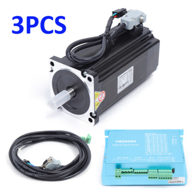 NEW 3 Axis Nema 34 12Nm Closed Loop Stepper Hybrid Servo Motor Driver Kit