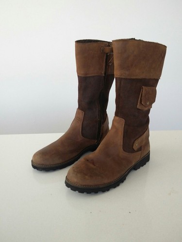 Donna Ragazza Timberland TBL 73 Marrone Scuro Stivali Alti al Polpaccio in  Pelle Scarpa UK 3 EU35.5 | eBay