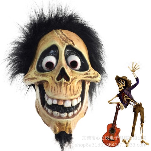 Cosplay Movie CoCo Hector Skull Mask Halloween Full Head Masquerade Props Latex - Picture 4 of 12