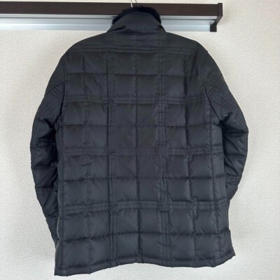 BURBERRY Black Label Quilted Down Jacket Nova Check Collar Fur
