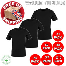 Men's Black T-Shirt Plain 100% Cotton Heavy Blend Multi Pack Big Size S-5XL Lot