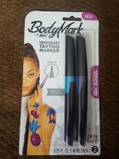 BIC BodyMark Temporary Tattoo Marker, Assorted Colors, 2-Count NEW 