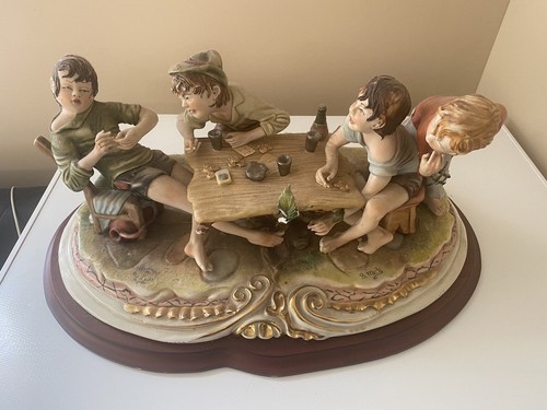 CAPODIMONTE Bruno Merli ~ POKER GAME "CHEATERS" LARGE Figurine 18" X 12" - Picture 12 of 15
