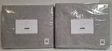 POTTERY BARN LINEN COTTON SILK KING PILLOW 2 SHAMS SET 36X20 FLAGSTONE  3610879