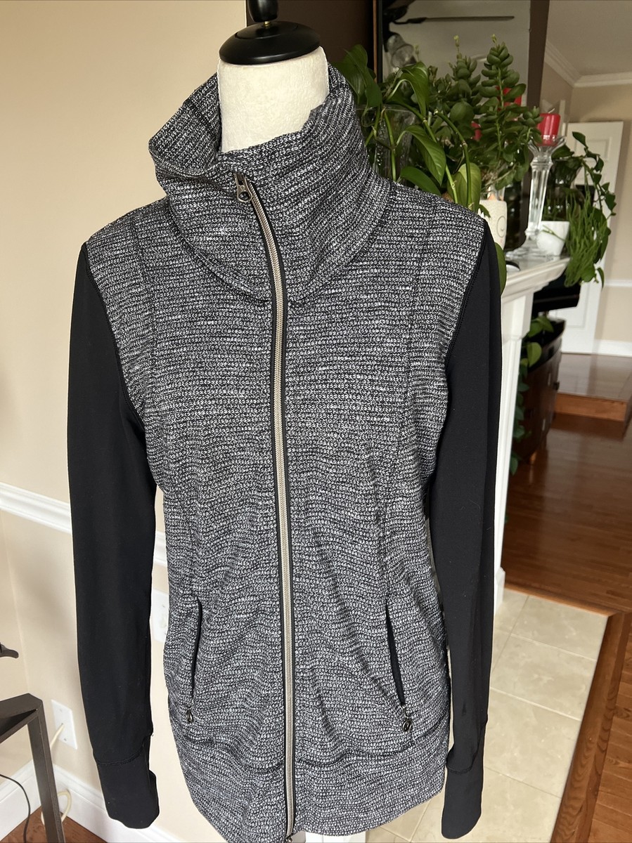 LULULEMON BLACK HEATHERED FULL ZIP JACKET Size 6 | eBay