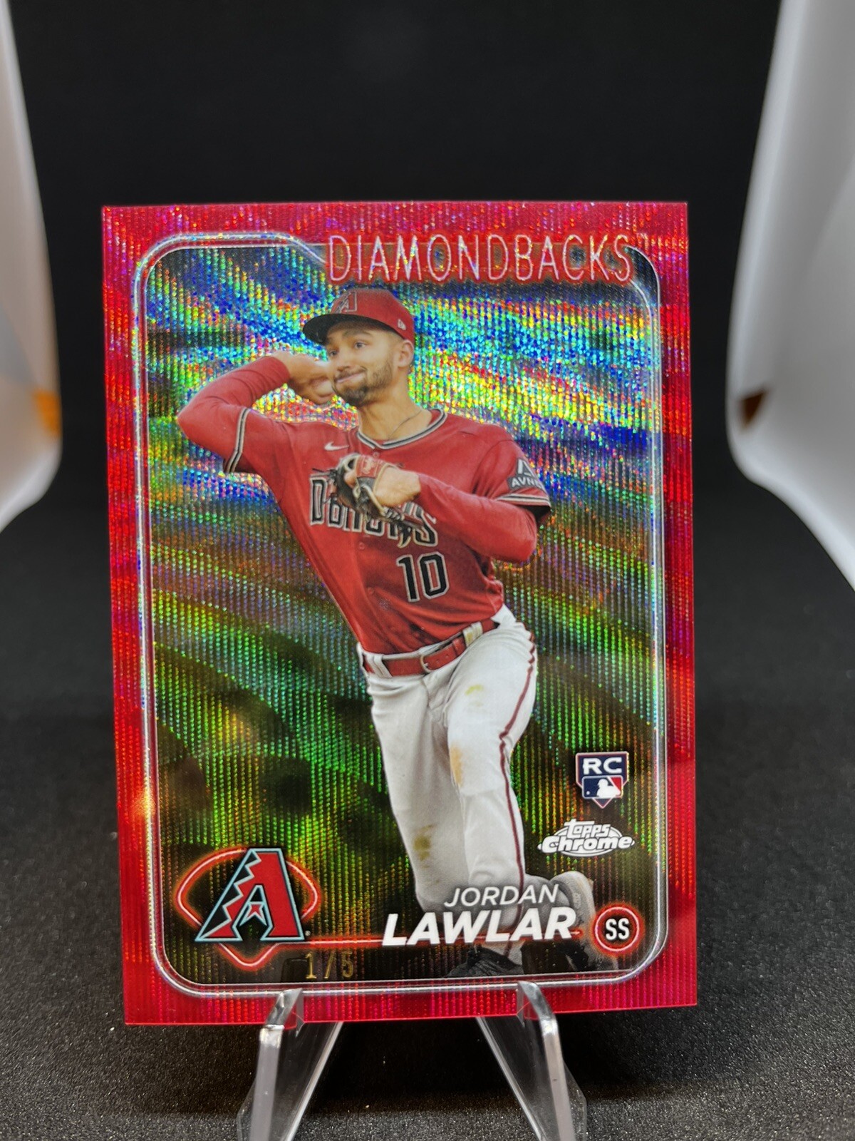 2024 Topps Chrome - Jordan Lawlar #229 Red Wave Refractor 1/5 (RC) Diamondbacks